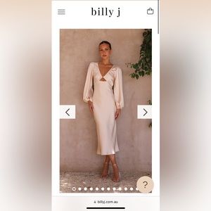 BILLY J CHAMPAGNE LONG SLEEVE DRESS SIZE 10AU/ 6US NWT unworn.